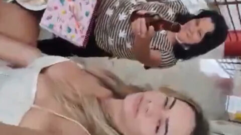 Pussy flashing on the public place!