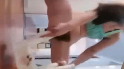 She is masturbating with a chair