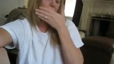 She blows her own son in the living room!