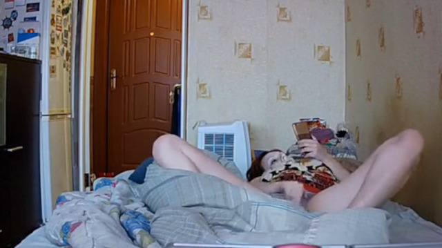 Hidden cam caught sister watching porn on the phone