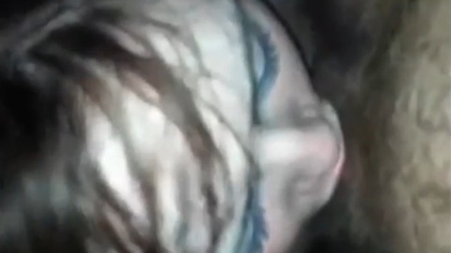 Blue-eyed teen daughter drops to her knees for daddy