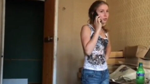 Teen daughter gives blowjob