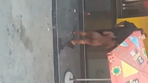 Naked on the street