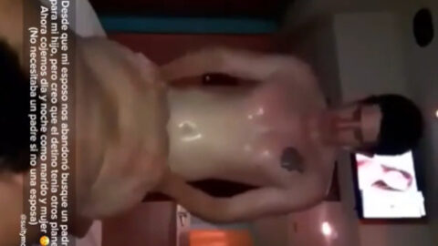 Amateur mother bent over while her son fucks her from behind in a homemade taboo incest scene