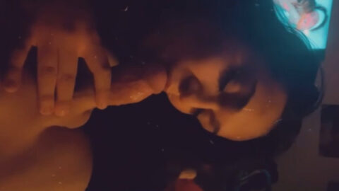 Amateur photo of a real mother giving her son a blowjob, homemade incest porn image showing mom sucking her son's hard cock.