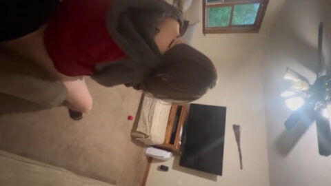 Amateur incest video thumbnail showing a single mother riding her real son to intense orgasm, authentic homemade mother son sex footage