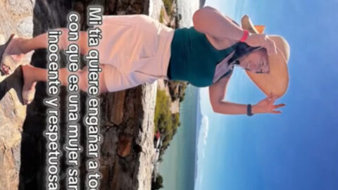 Old mom with a big ass bending over for her horny son during their vacation