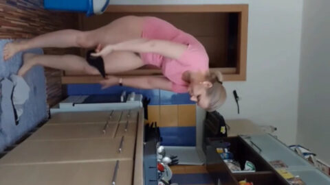 Real mom and son having taboo incest sex in the kitchen ending with fingering