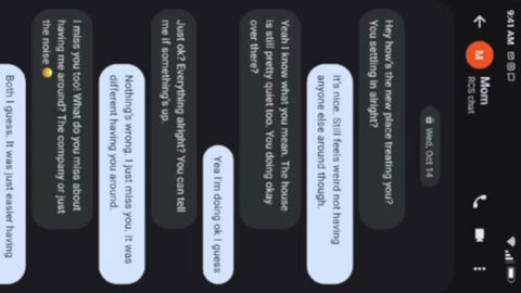 Mother and son on bed exchanging dirty texts before amateur incest sex