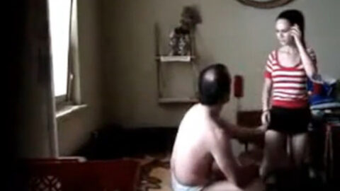 Amateur uncle fucking his niece on a bed during genuine incest encounter