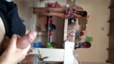 Taboo sibling moment with brother exposing himself to his real sister on hidden cam