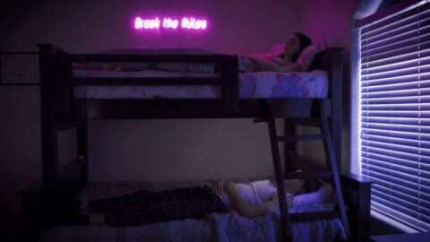 Sister seduces her brother for some forbidden fun on the bunk bed in this taboo sibling incest video.